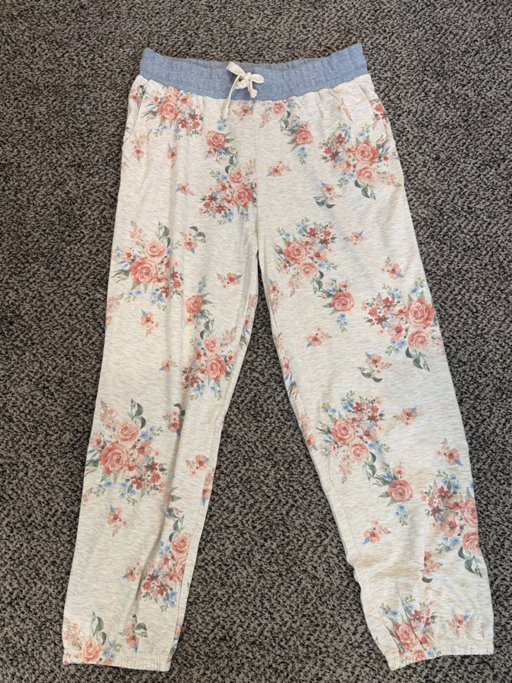 Hem & Thread Gray Ribbed Waistband Lounge Pants